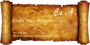Csányi Alexa névjegykártya