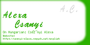 alexa csanyi business card